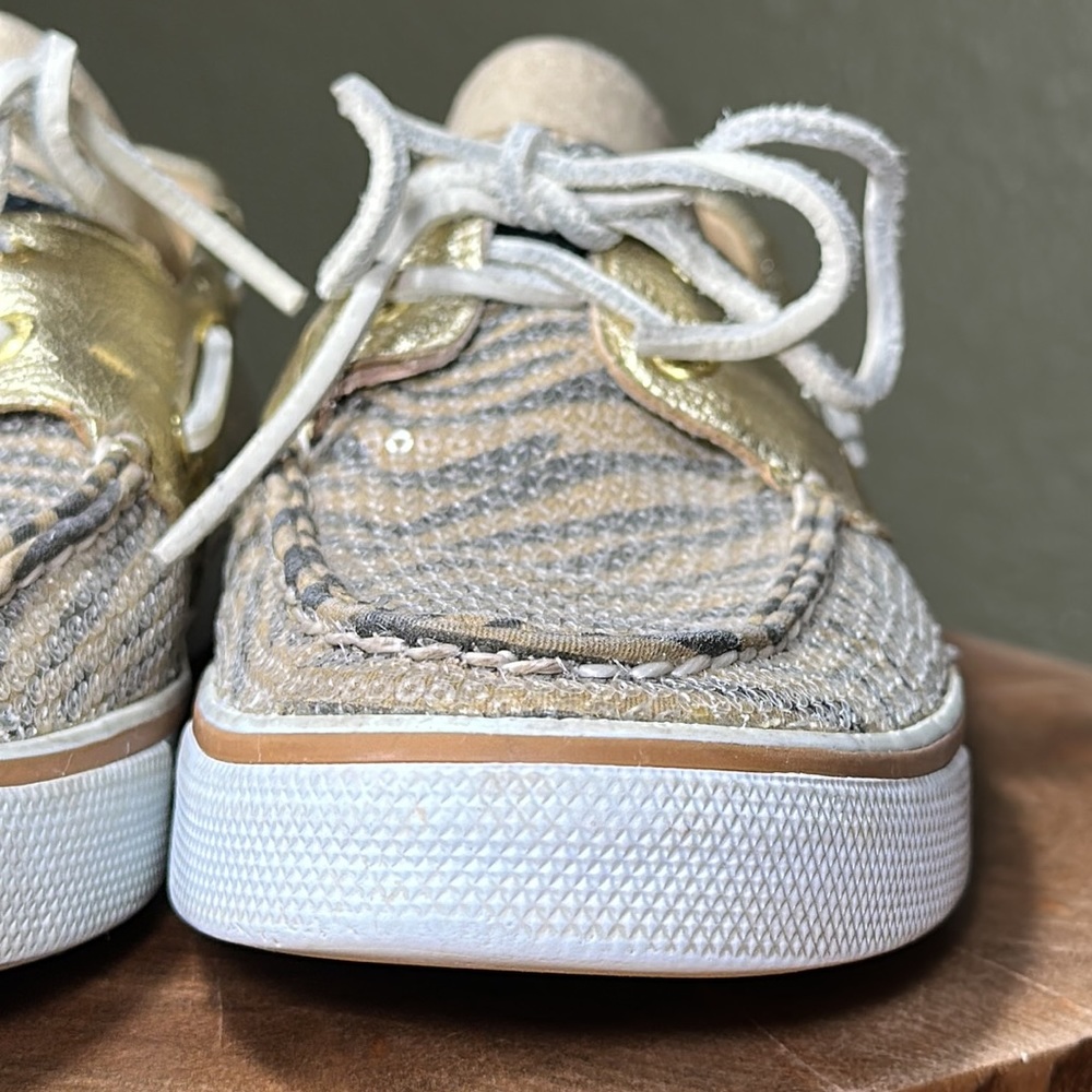 SPERRY Women’s Bahama Gold/Brn Zebra Sequins - Picture 4 of 16